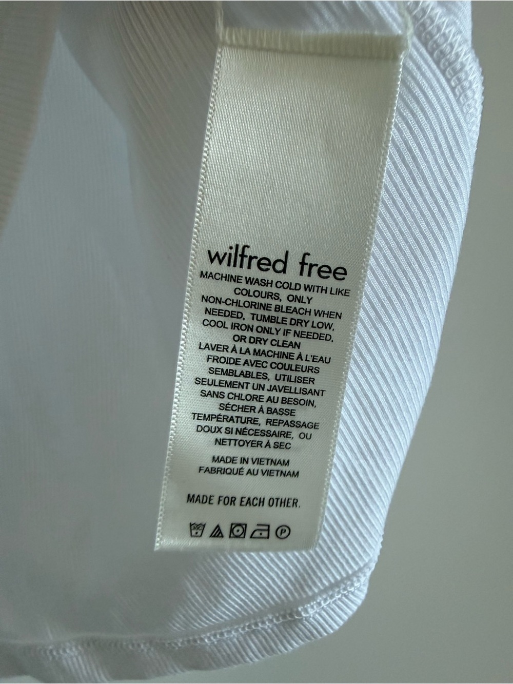 Aritzia Wilfred White Ribbed Tee NWOT - Picture 3 of 4